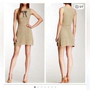 RED Valentino Beige Sleeveless Mini Dress